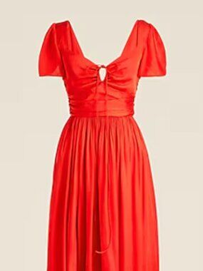 J Crew flutter-sleeve maxi dress in luster georgette